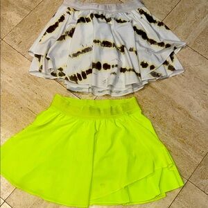 lululemon athletica Tie-Dye and Neon Yellow Mini Skort sets